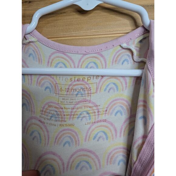 Little Sleepies Convertible Sleeper Pastel Rainbow Pink 6-12 Month - Picture 4 of 4